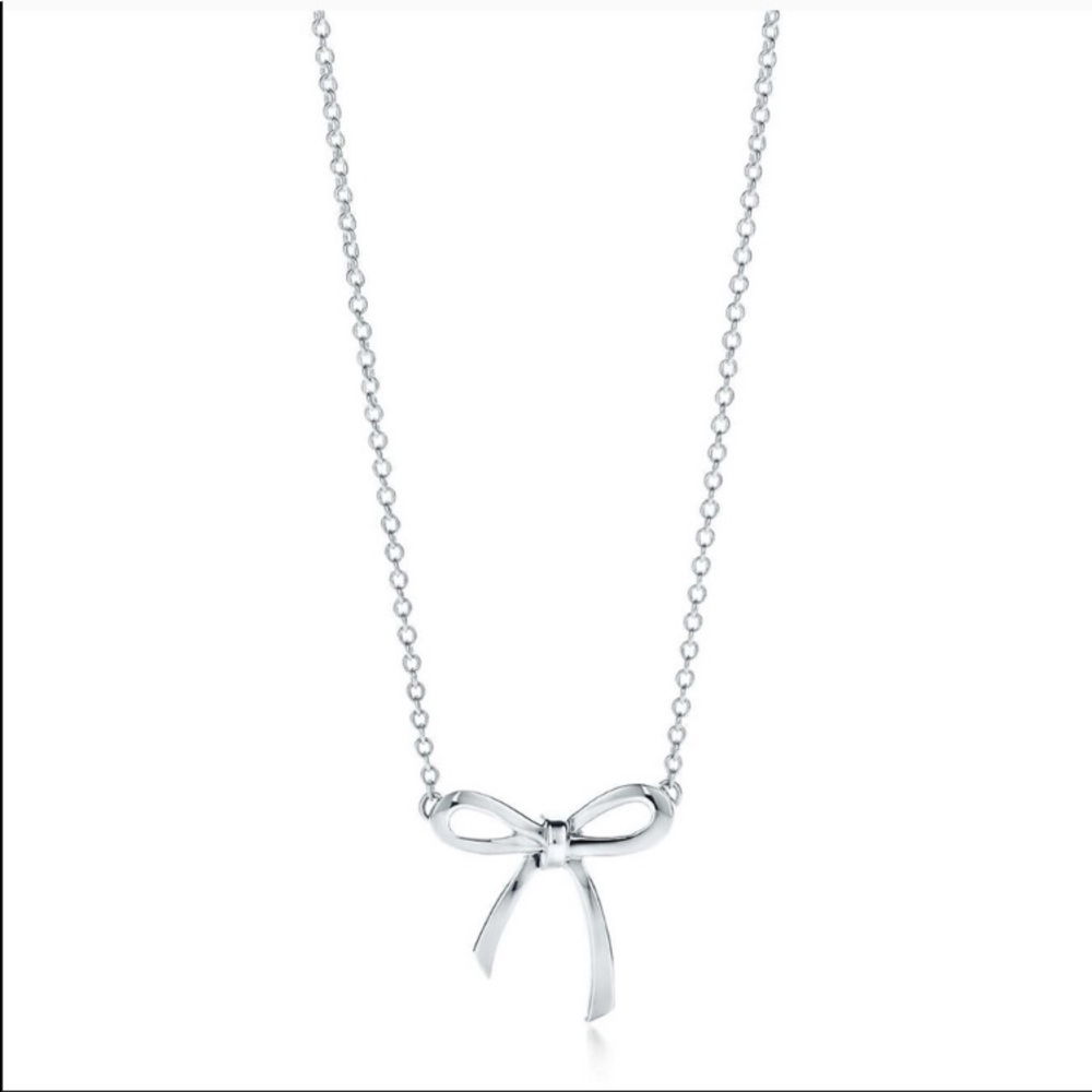 Sterling silver Tiffany & co bow tie necklace.